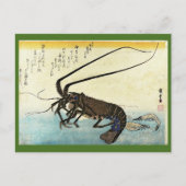 Iseebi & Ebi – クロウフィッシュ(とげのあるロブスター)とエビ ポストカード (正面)