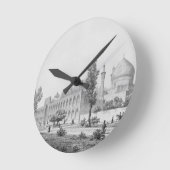 IsfahaのMadrasaイMasjid-i Shahのサルタンフセイン、 ラウンド壁時計 (傾斜)