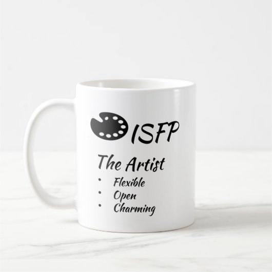 ISFP MBTIマイヤーズ-ブリッグス型指標人格 コーヒーマグカップ (左)