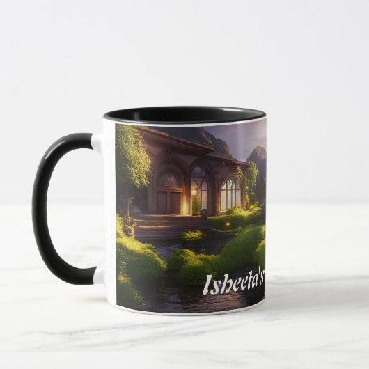 Isheeta's Morning Teaカスタマイズ可パーソナライズされた能 マグカップ (左)