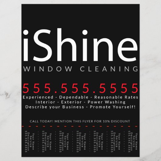 iShine。住宅清掃窓清掃動力洗剤 チラシ (正面)