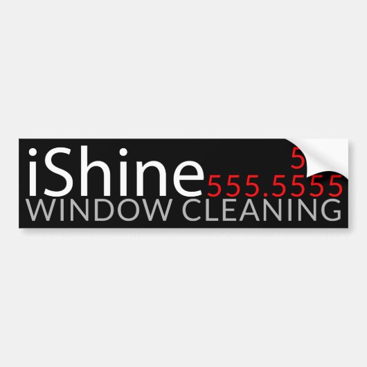 iShine。 昇進窓拭きの家のクリーニング バンパーステッカー (正面)