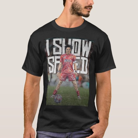 ishowspeed風フットボールイラスト tシャツ (正面)