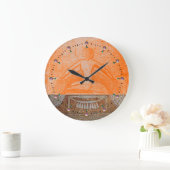 ISIS、アンティークブラウンオレンジセピア ラージ壁時計 (ホーム)