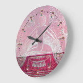ISIS、アンティークレッドピンク ラージ壁時計 (傾斜)