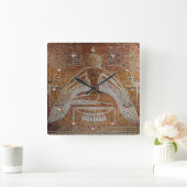 ISIS、アンティーク・ブラウン・セピア スクエア壁時計 (ホーム)