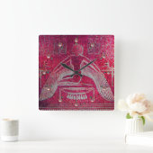 ISIS、アンティークRed スクエア壁時計 (ホーム)