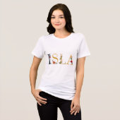ISLAファーストネーム刺繍エレガント済 トライブレンドTシャツ (正面全面)