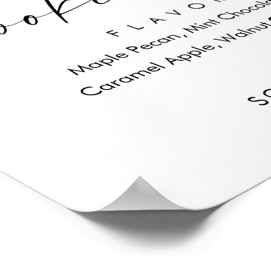 ISLAミニマリストクッキーバー結婚式の引き出物標識 ポスター (角)