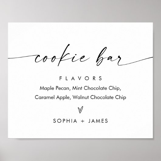 ISLAミニマリストクッキーバー結婚式の引き出物標識 ポスター (正面)