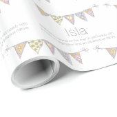 Isla名パーソナライズされた名のバンティングギフトラップ ラッピングペーパー (ロールコーナー)