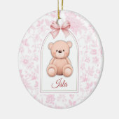 Isla | Custom Pink Teddy Bear Nursery Design セラミックオーナメント (左)