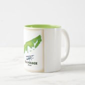 Isla Holbox Mexico旅行ポスター ツートーンマグカップ (正面右)