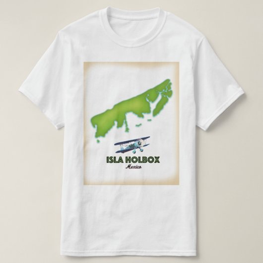 Isla Holbox Mexico旅行ポスター Tシャツ (デザイン正面)