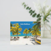 Isla Holbox Mexico Beautiful Beach with Palms ポストカード (スタンド正面)