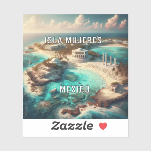 Isla Mujeres Mexico 3インチビニールステッカー シール (シート)