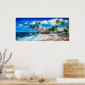 Isla Verde, $1M view of the ビーチin San Juan, PR ポスター (キッチン)