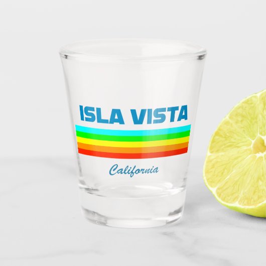 Isla Vista California Shot Glass.（カリフォルニア州） ショットグラス (正面)