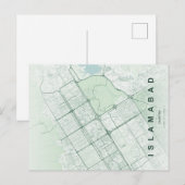 Islamabad Pakistan Map Minimal Postcard ポストカード (正面/裏面)