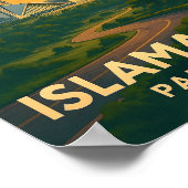 Islamabad Pakistan Vintage Travel Poster  ポスター (角)