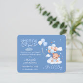 Islamic Baby Boy Birth Announcement Card 案内状 (スタンド正面)