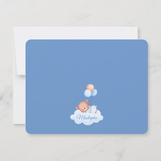 Islamic Baby Boy Birth Announcement Card 案内状 (裏面)