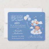 Islamic Baby Boy Birth Announcement Card 案内状 (正面)