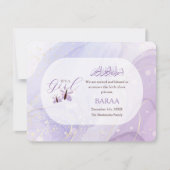 Islamic Baby Girl Aqeeqah Birth Announcement Card 案内状 (正面)
