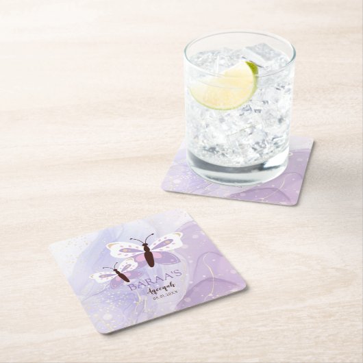 Islamic Baby Girl Aqeeqah Paper Coasters スクエアペーパーコースター (インサイチュ)