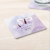 Islamic Baby Girl Aqeeqah Paper Coasters スクエアペーパーコースター (アングル)