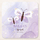 Islamic Baby Girl Aqeeqah Paper Coasters スクエアペーパーコースター (正面)