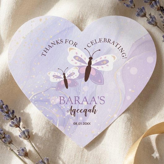 Islamic Baby Girl Aqeeqah Personalized Sticker ハートシール