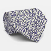 Islamic Blue White Moroccan Geometric Pattern ネクタイ (ロール)