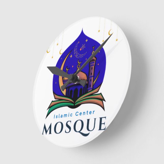 Islamic Center Mosque – Decorative Wall Clock ラウンド壁時計 (傾斜)