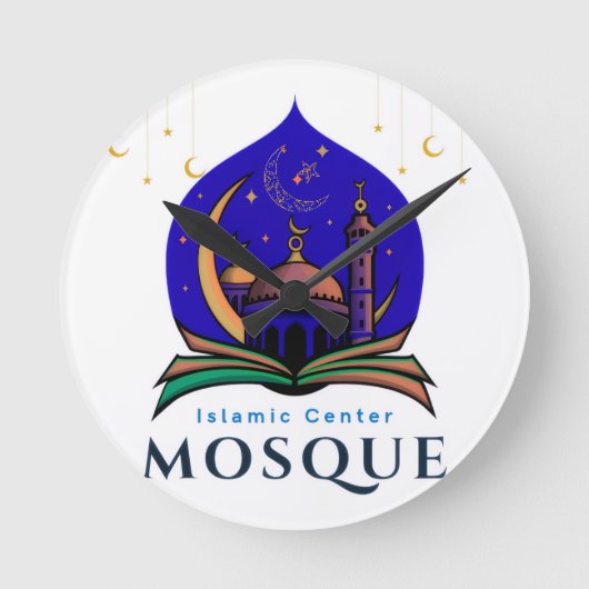 Islamic Center Mosque – Decorative Wall Clock ラウンド壁時計 (正面)