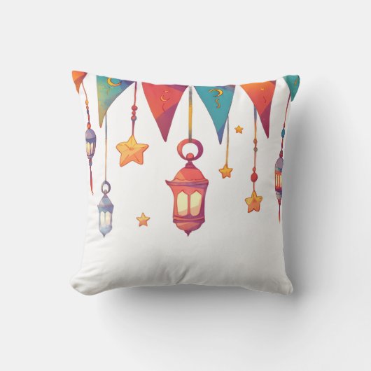  Islamic Colorful Design for Ramadan Throw Pillow クッション (正面)