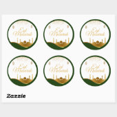 Islamic Eid Greeting Sticker – Gold Confetti ラウンドシール (シート)