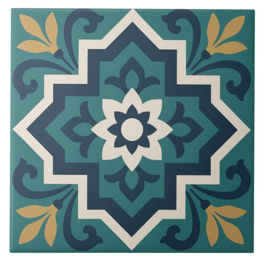 Islamic Floral Tile Pattern タイル (正面)