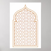 Islamic Geometric Wall Art ポスター (正面)