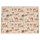 Islamic Gift Bags | Eid Mubarak Camel Palm Desert ラージペーパーバッグ (正面)