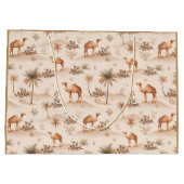 Islamic Gift Bags | Eid Mubarak Camel Palm Desert ラージペーパーバッグ (裏面)