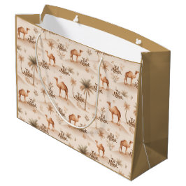 Islamic Gift Bags | Eid Mubarak Camel Palm Desert ラージペーパーバッグ