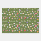 Islamic Gift Wrap Set 🎁🌙 – 3 Elegant Eid Florals ラッピングペーパーシート (正面2)