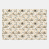 Islamic Gift Wrap Set 3 Elegant Eid Ramadan Hajj ラッピングペーパーシート (正面)