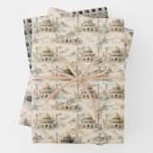 Islamic Gift Wrap Set 3 Elegant Eid Ramadan Hajj ラッピングペーパーシート (インサイチュ)