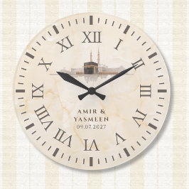 Islamic Kaaba Decor | Muslim Wedding Gift ラージ壁時計