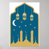 Islamic Nightscape Wall Art ポスター (正面)