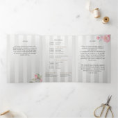 Islamic Nikah Wedding | Blush Peony Grey Stripe 三つ折りプログラム (内部)