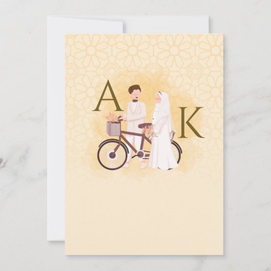 Islamic Pattern Wedding Nikah Invitation Couple 招待状 (裏面)