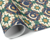 Islamic Ramadan Crescent Moon Geometric Seamless  ラッピングペーパー (ロールコーナー)